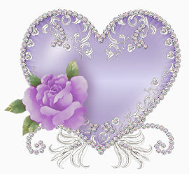 淡紫色镶钻花边爱心边框
