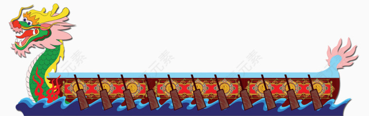 端午河上的彩绘龙舟
