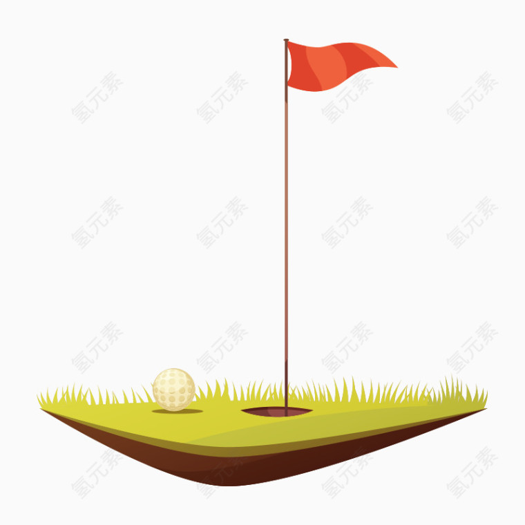 高尔夫进球口旗帜素材