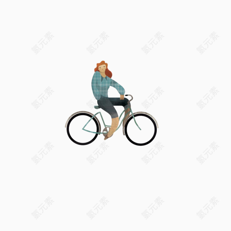 骑自行车的女子
