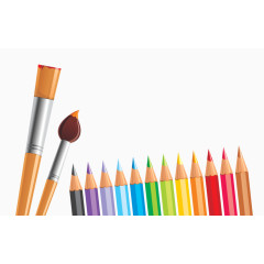 彩色铅笔毛笔
