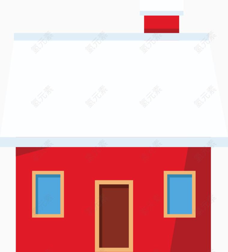 卡通小红房子