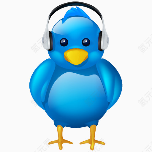 音频鸟耳机标志音乐社会社会化媒体鸣叫推特体积免费大推特的图标