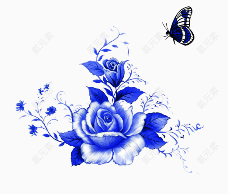 青蓝色的菊花