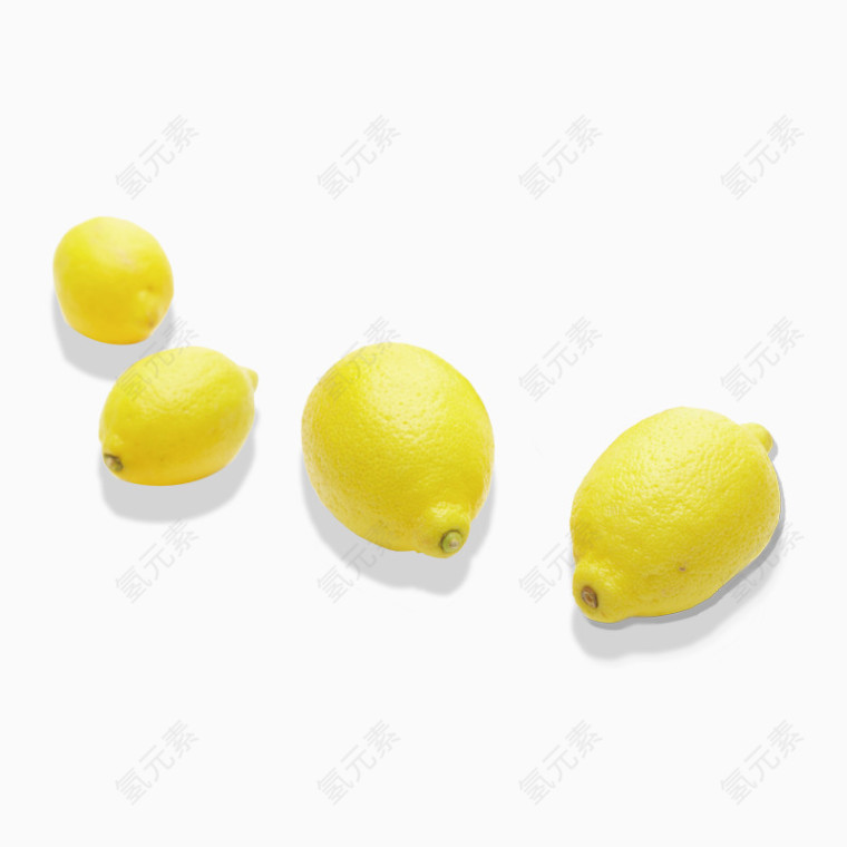 夏季水果四个柠檬高清PNG素材