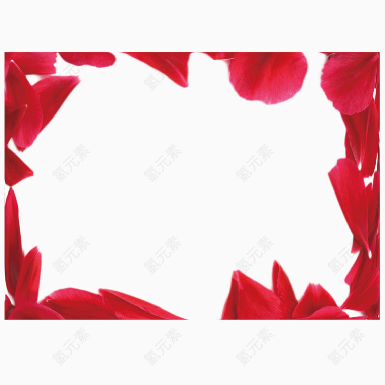 红色花瓣边框