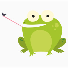 卡通手绘吃虫子的青蛙