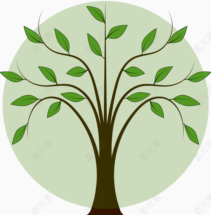 简单精致元素绿树