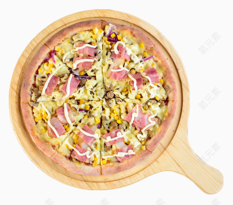 创意腊肉披萨吃法  