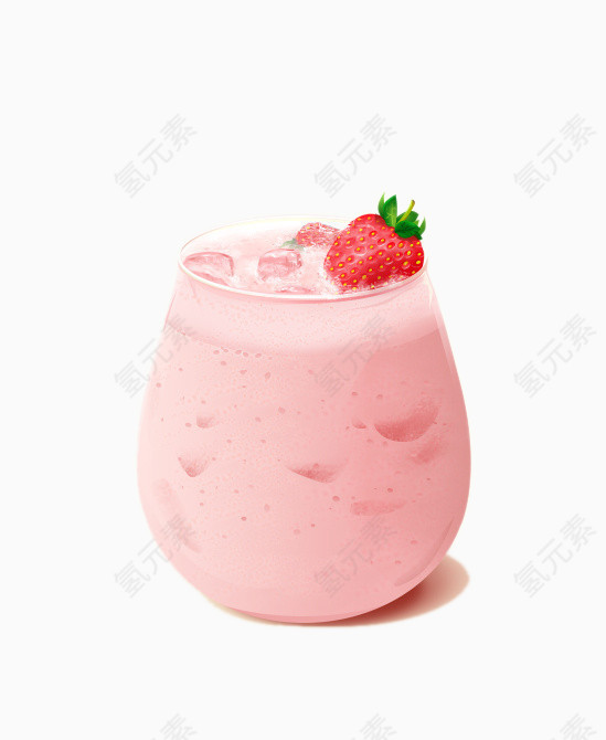 粉色草莓奶昔