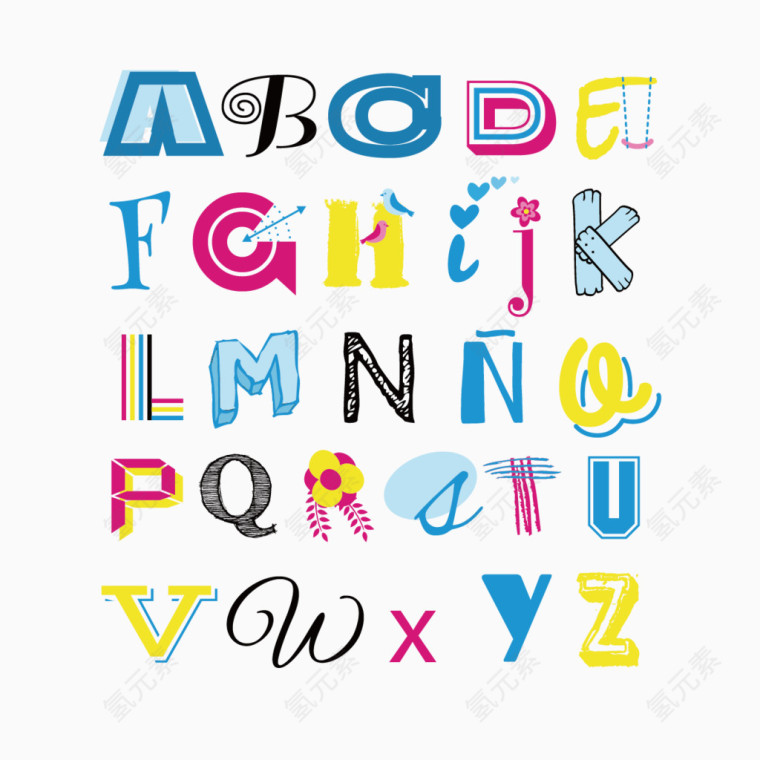 矢量字母艺术字
