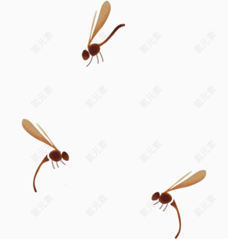 飞翔蜻蜓卡通手绘装饰元素