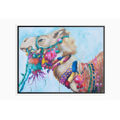 中堂画素材手绘挂画素材 骆驼装饰画