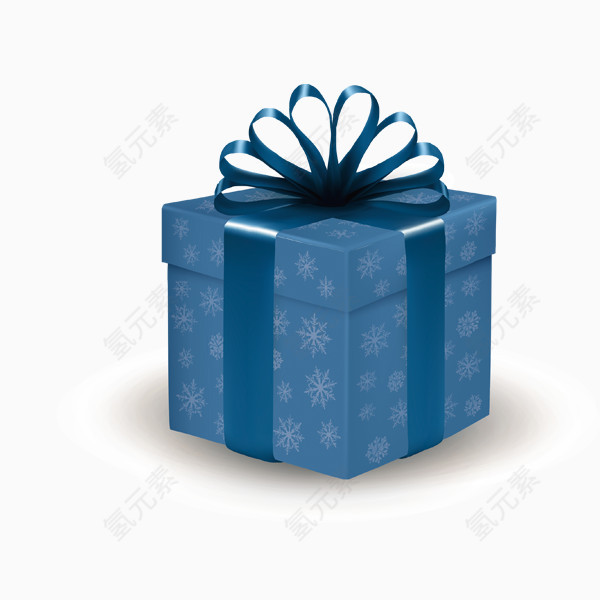 手绘蓝色礼物盒