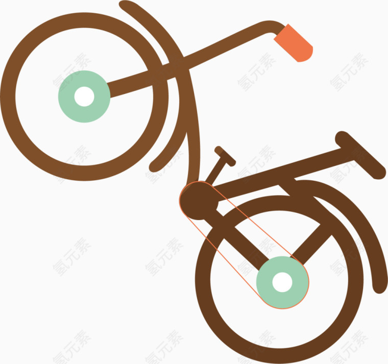 自行车卡通手绘装饰元素