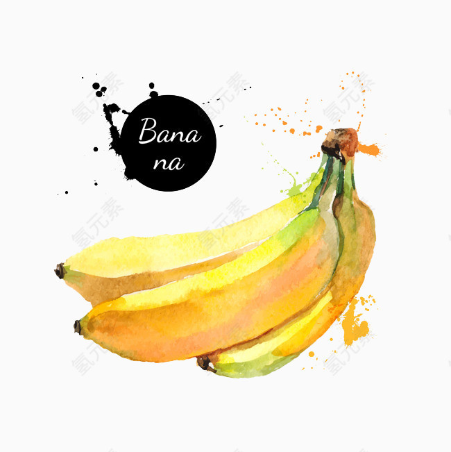 手绘水彩香蕉