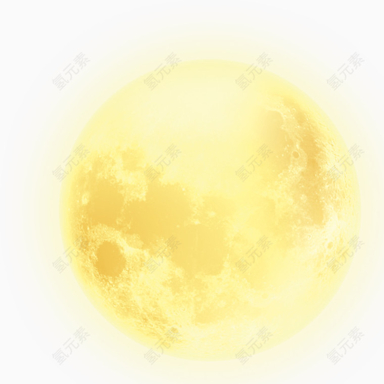 金黄色泛光月亮