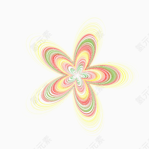 五彩花型螺旋形发光图案