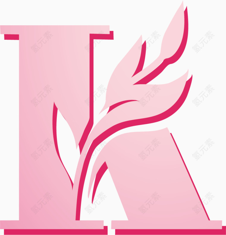 粉色创意字母K