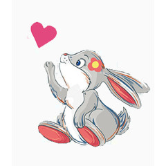 看爱心的兔子