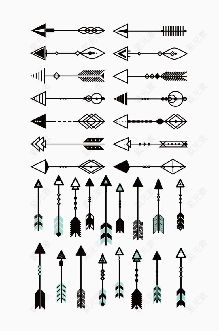 矢量线条箭支素材