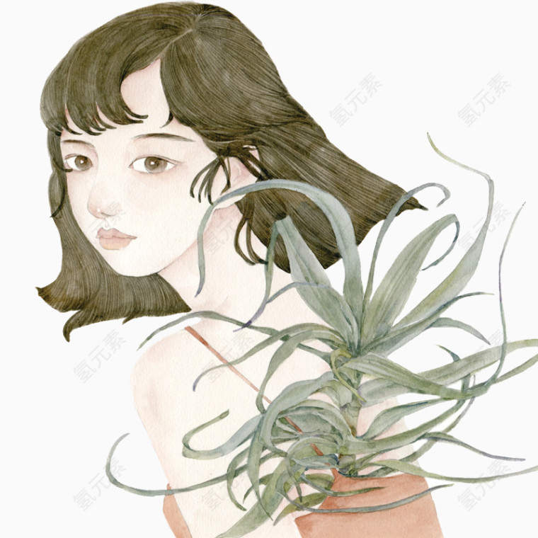 唯美手绘人物插画