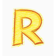 橙色手绘字母R