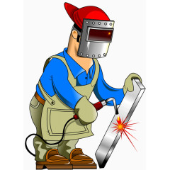 卡通电焊工人