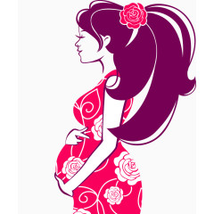 母亲节孕妇插图矢量设计元素