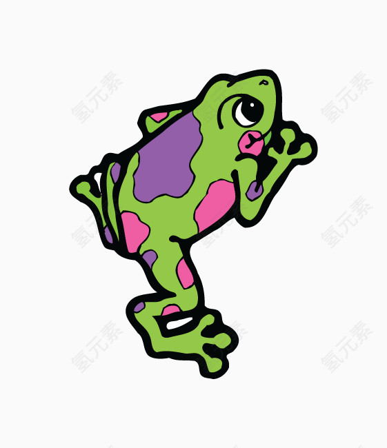 青蛙手绘绿色
