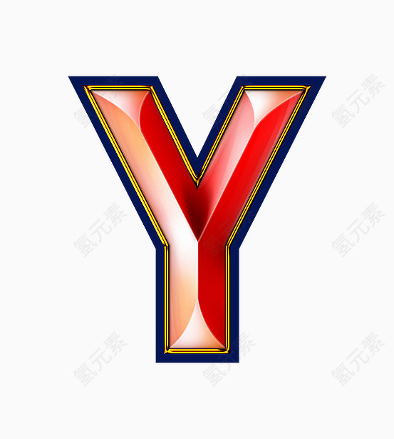 红色立体字母Y