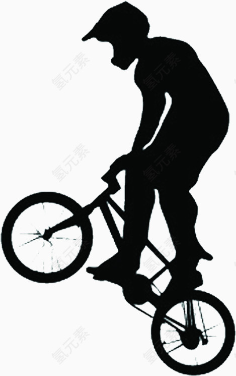 骑自行车人物剪影素材
