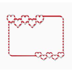 镂空心形装饰红色边框