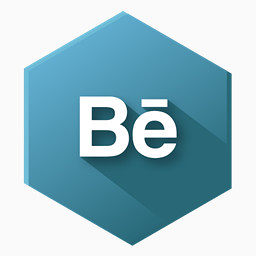 Behance公司Hexagonal-social-media-icons