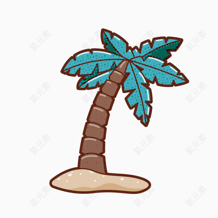 夏日卡通素材椰子树