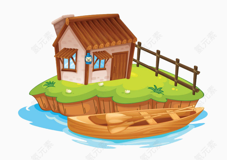 岛上的小木屋