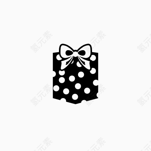 系蝴蝶结的礼物盒图标