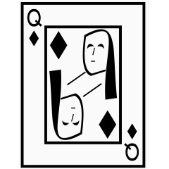矢量图扑克方片Q
