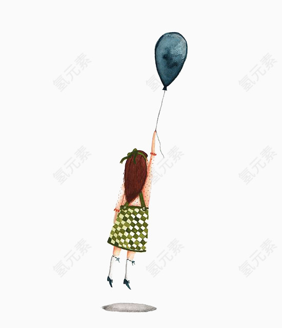 女孩背影气球女孩