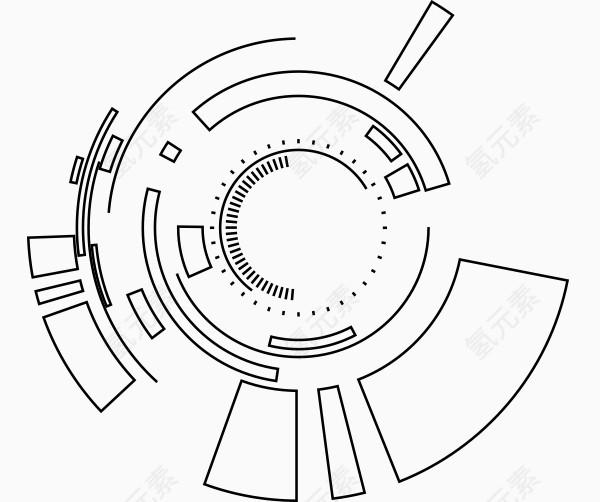 矢量黑白线条