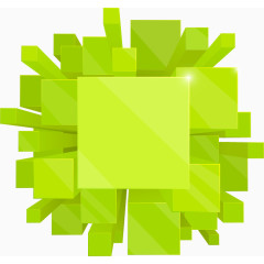绿色几何凸出立方体