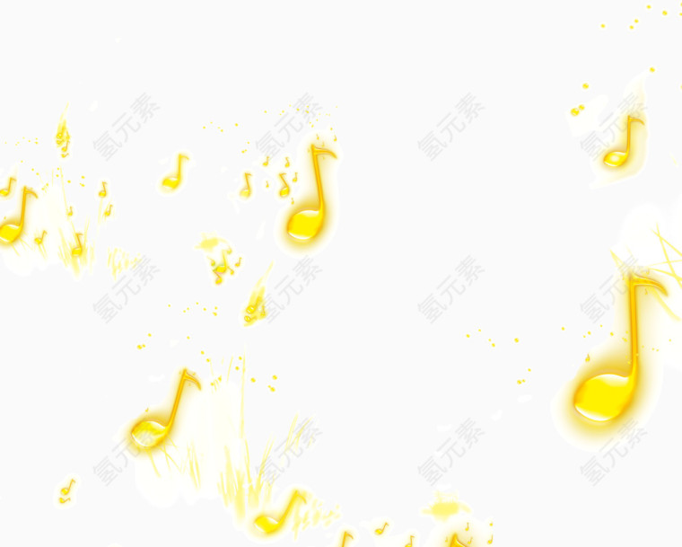 黄色WEB水晶风格音符
