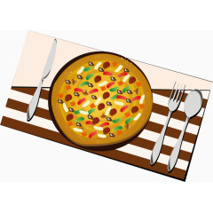 矢量披萨和餐具