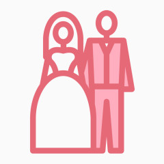 粉色清新婚礼相关图标新人