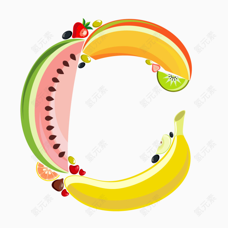 水果组合字母C