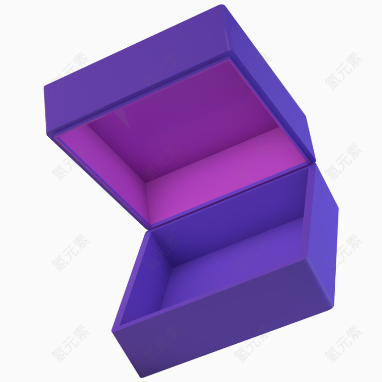 卡通紫色礼盒素材