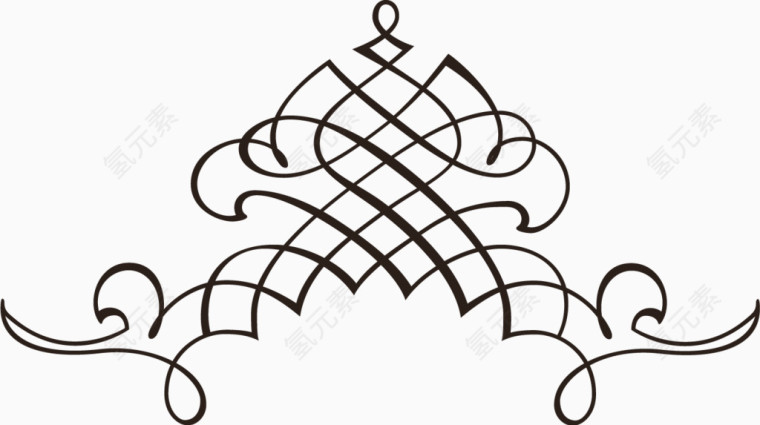 手绘欧式古典花纹分割线