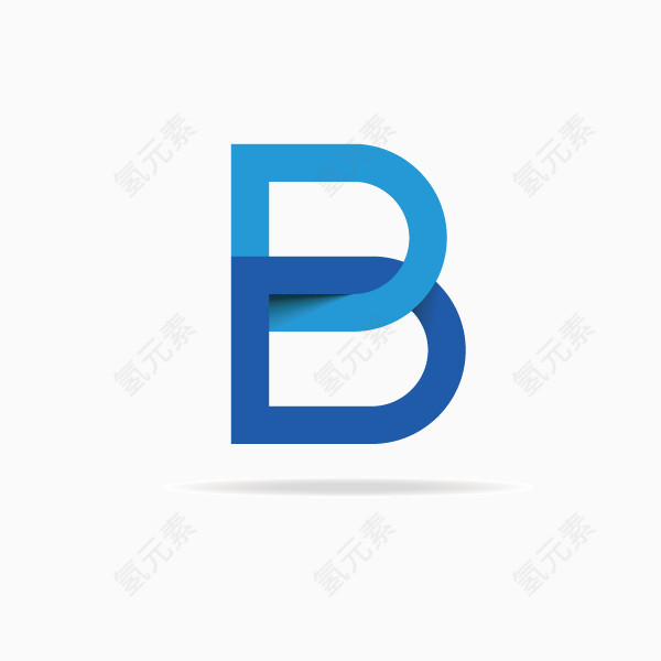 字母B  扁平化 投影