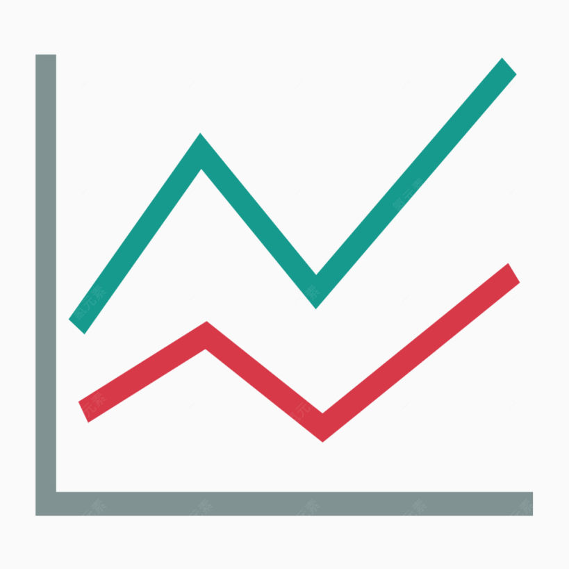 卡通折线图图表图标下载
