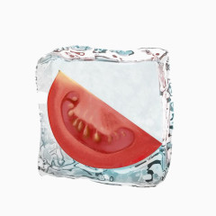 冰块里的西红柿